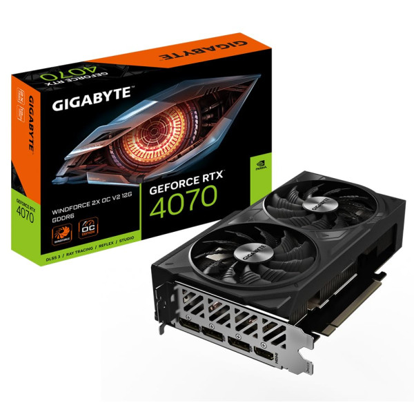 GIGABYTE GeForce RTX 4070 WINDFORCE 2X OC V2 12G (GV-N4070WF2OCV2-12GD)